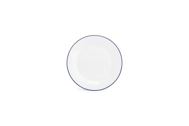 Bonbistro - Plat bord 20cm blue rim Basic White - Set van 6