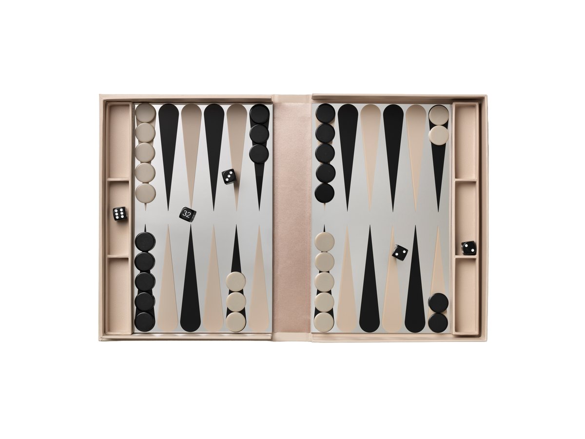 Classic - Art of Backgammon Mirror - Beige/Zilver