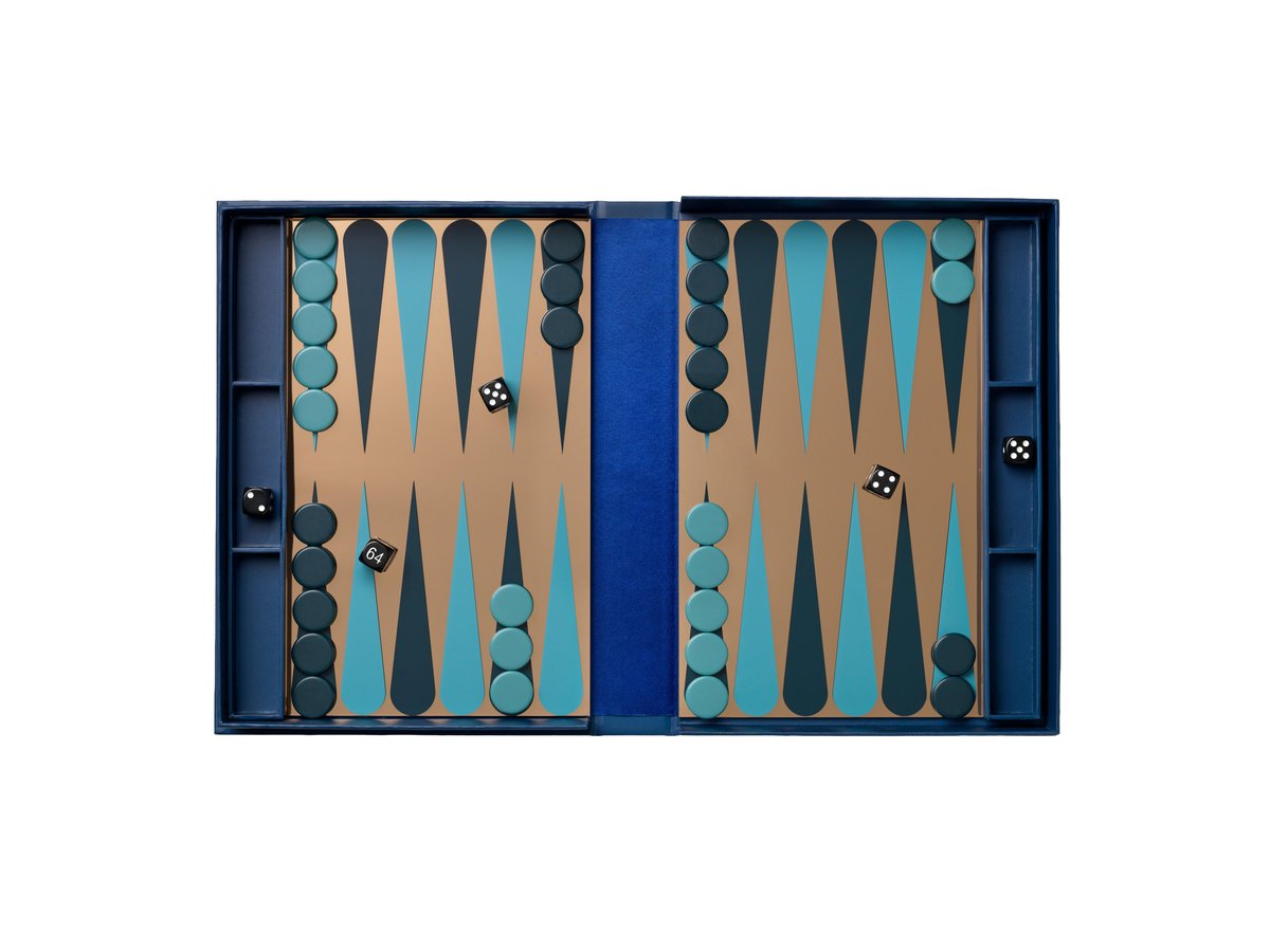 Classic - Art of Backgammon Mirror - Donkerblauw/Koper