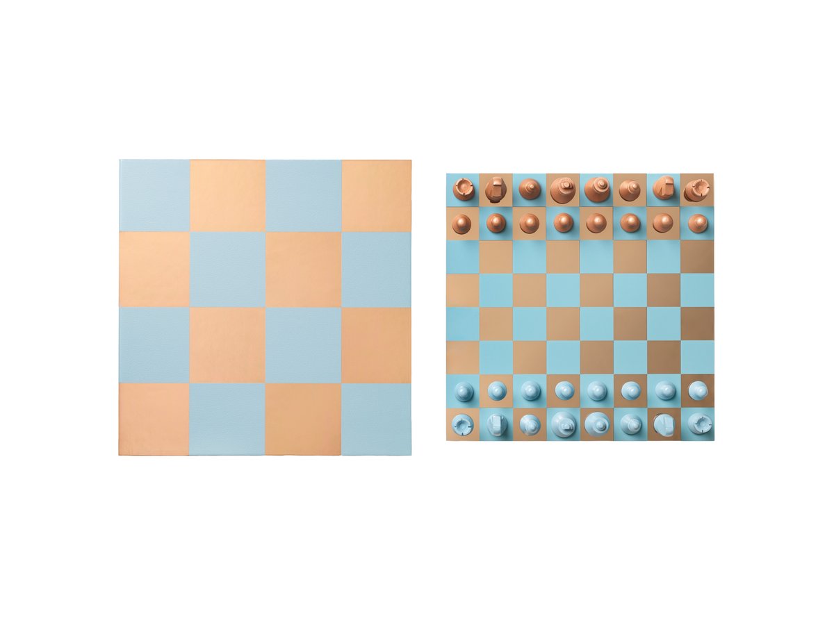 Classic - Art of Chess Mirror - Lichtblauw/Koper