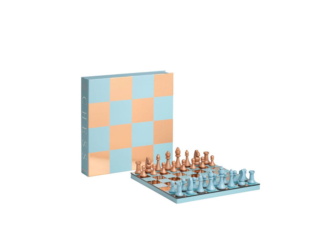 Classic - Art of Chess Mirror - Lichtblauw/Koper