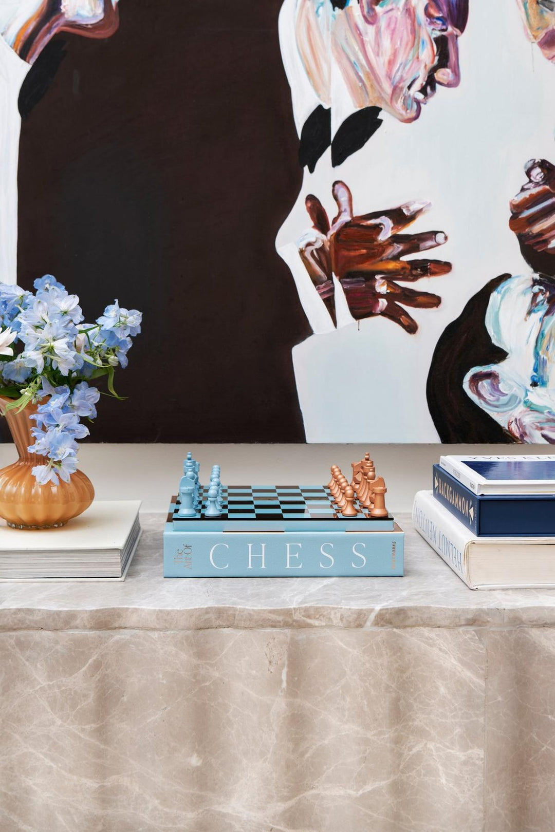 Classic - Art of Chess Mirror - Lichtblauw/Koper