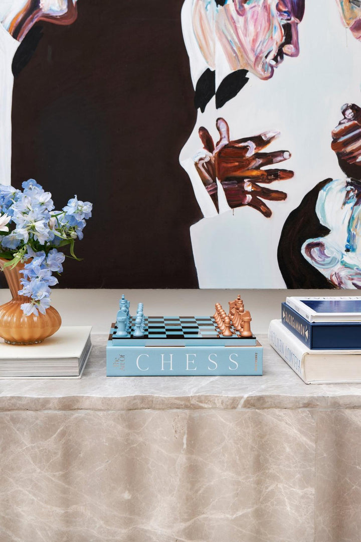 Classic - Art of Chess Mirror - Lichtblauw/Koper