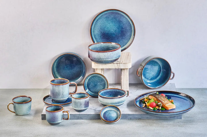 Cosy &amp; Trendy - Jade Indigo Soepkom met Oor - Set van 6