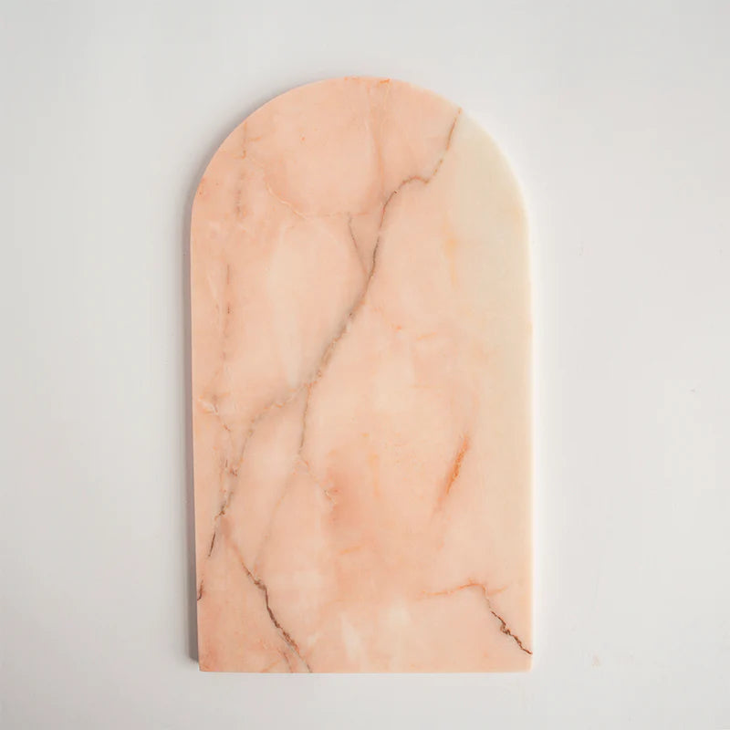 Kiwano Concepts - Roze Marmer Gebogen Schotel (18x35x2cm)