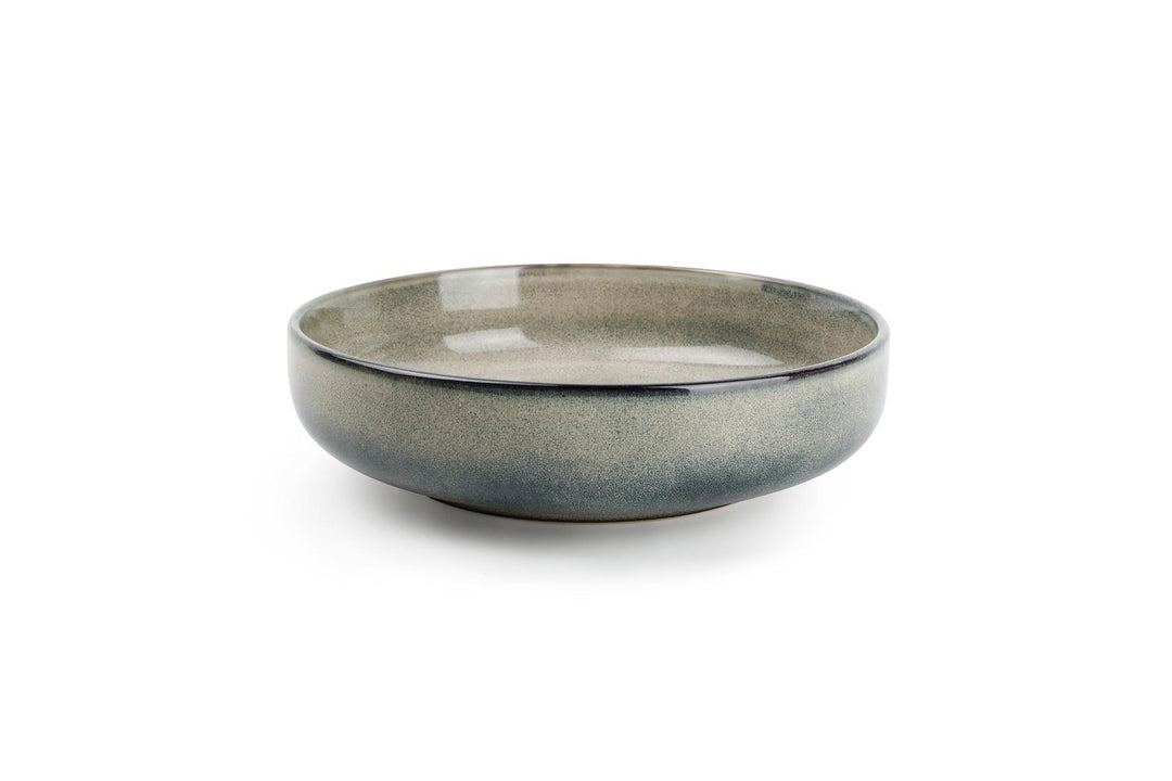 Diep bord (pasta bord) 22,5xH6cm groen/blauw Meridian - Set van 2