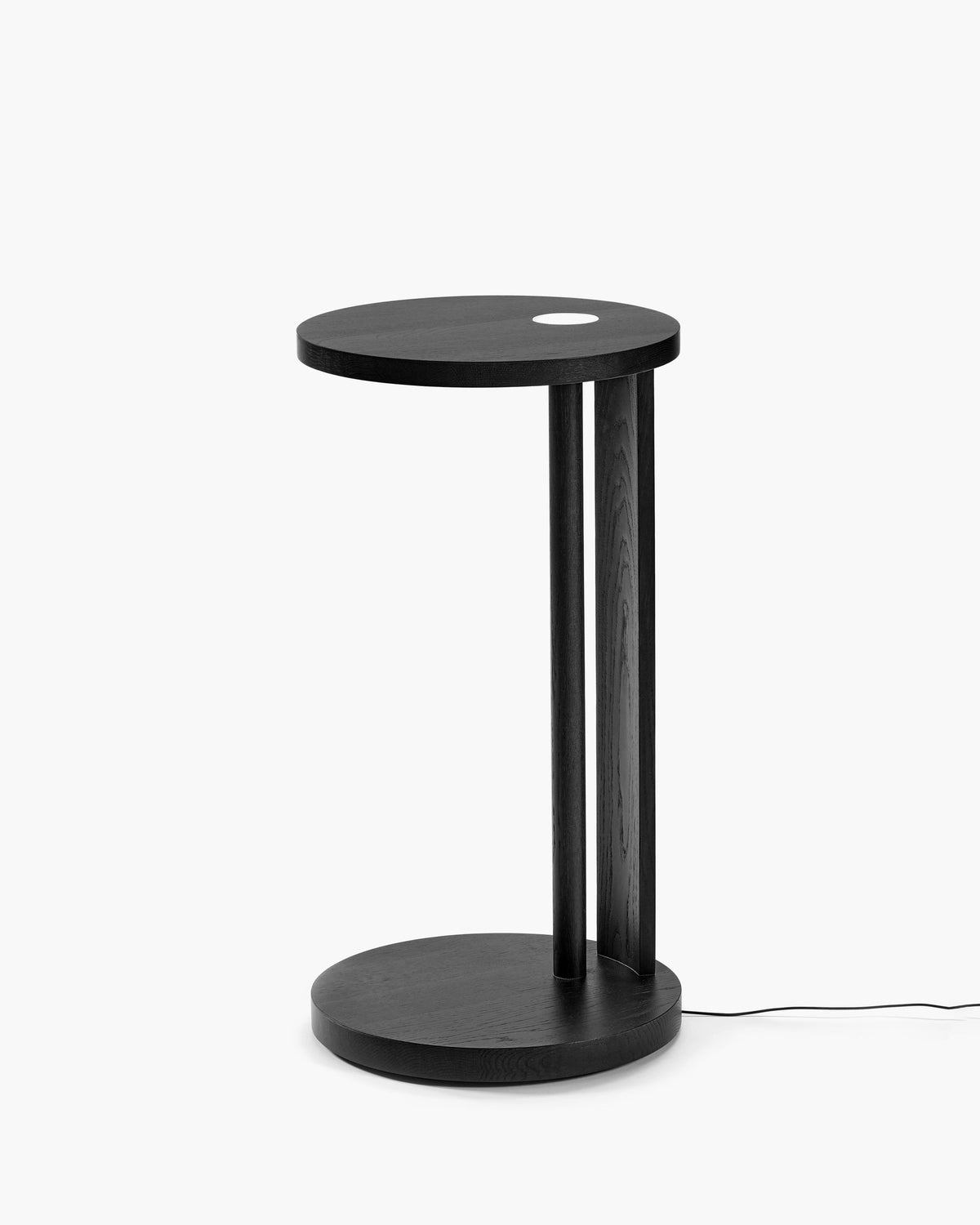 Bijzettafel L met Licht Eik Zwart Aura