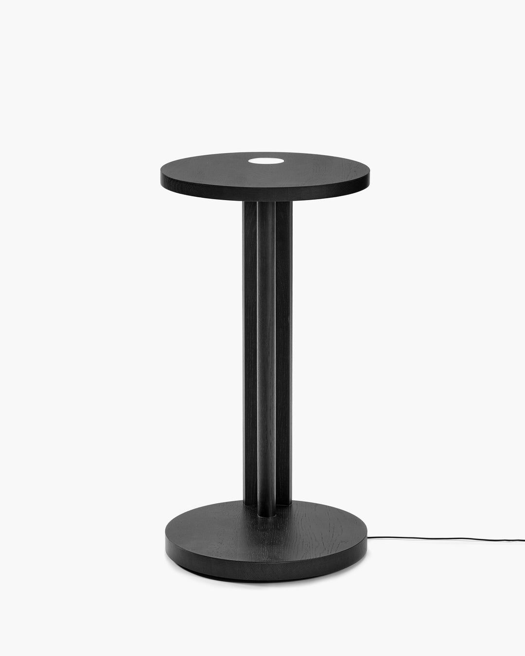 Bijzettafel L met Licht Eik Zwart Aura