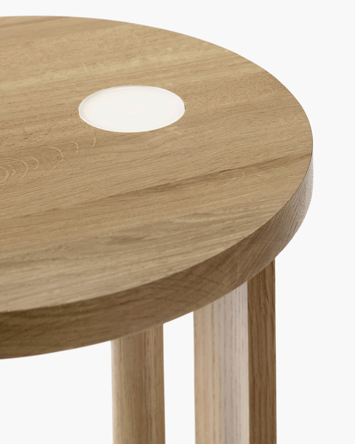 Bijzettafel L met Licht Eik Lichtbruin Aura