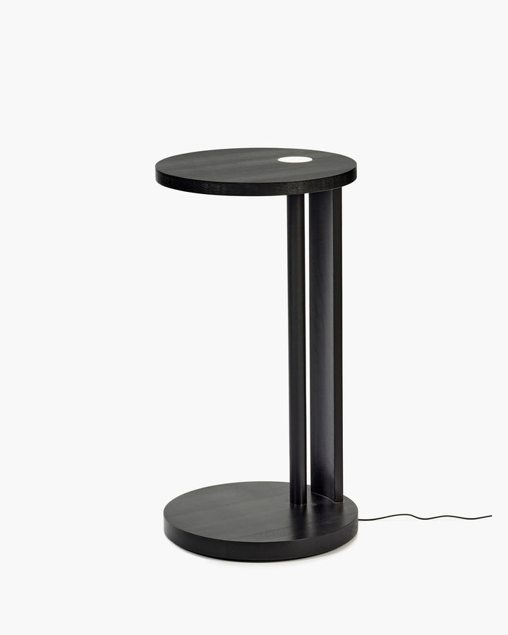 Bijzettafel L met Licht Beuk Zwart Aura