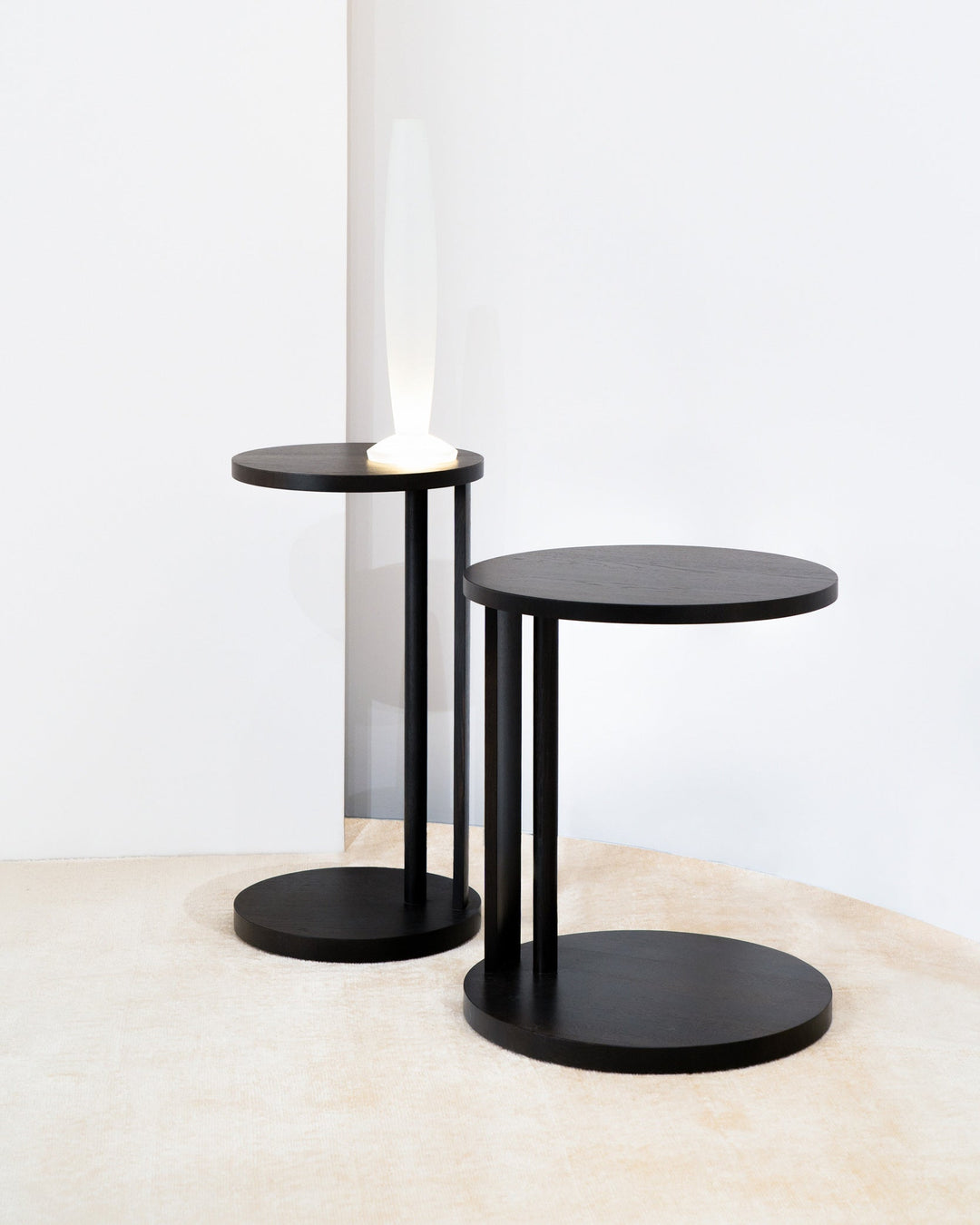 Bijzettafel L met Licht Beuk Zwart Aura