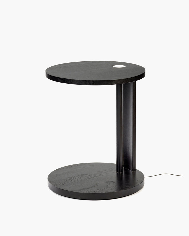Bijzettafel S met Licht Eik Zwart Aura
