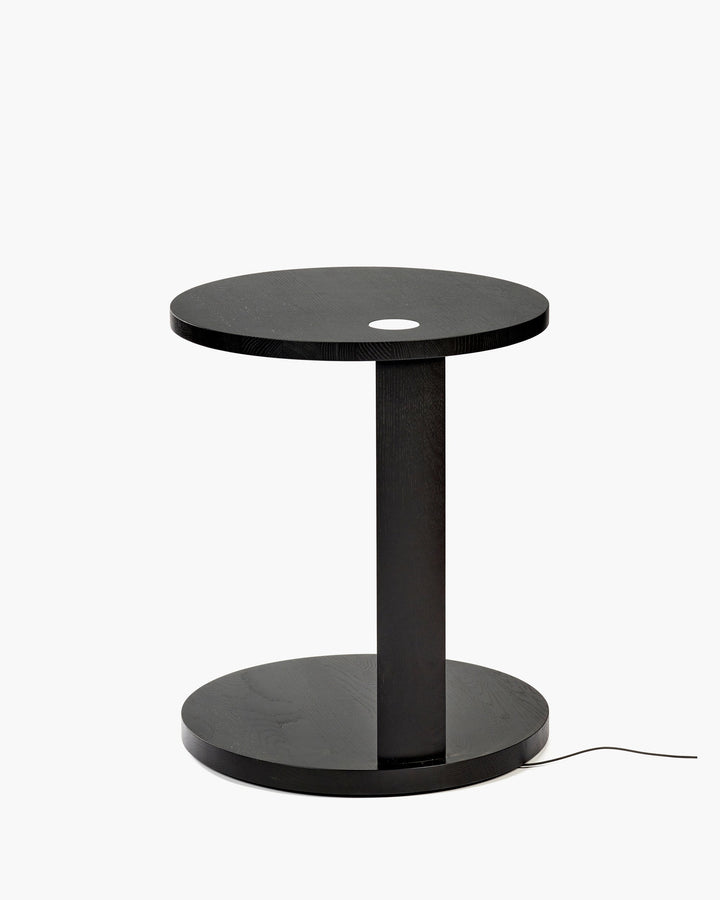 Bijzettafel S met Licht Eik Zwart Aura