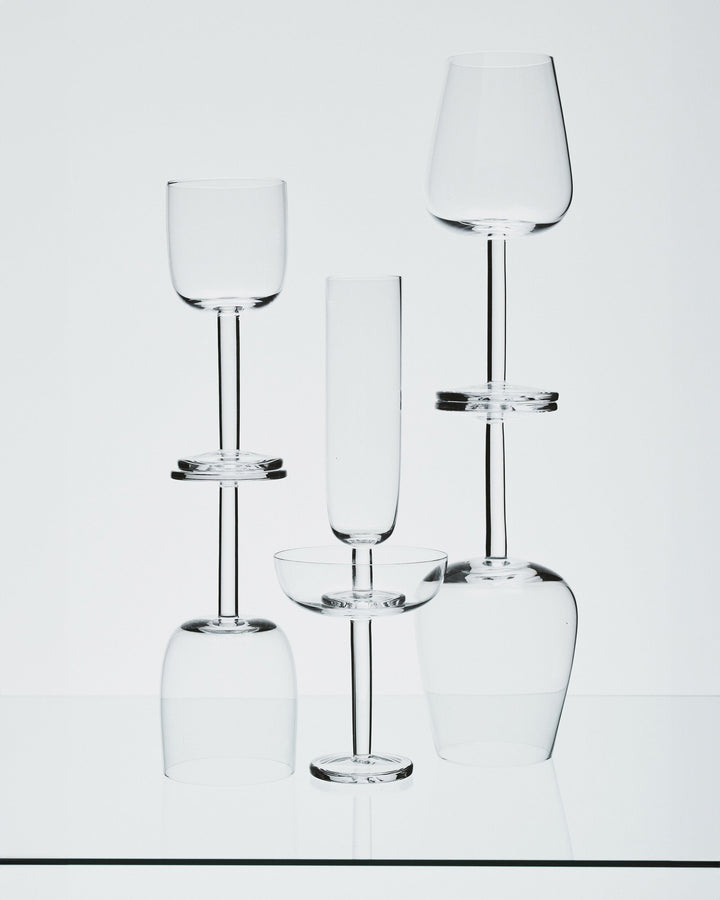 Witte Wijnglas Gebogen Base - Set van 4