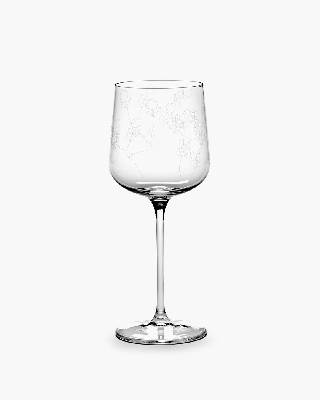 Witte Wijnglas Mirtillo Tea Midnight Flowers - Set van 4