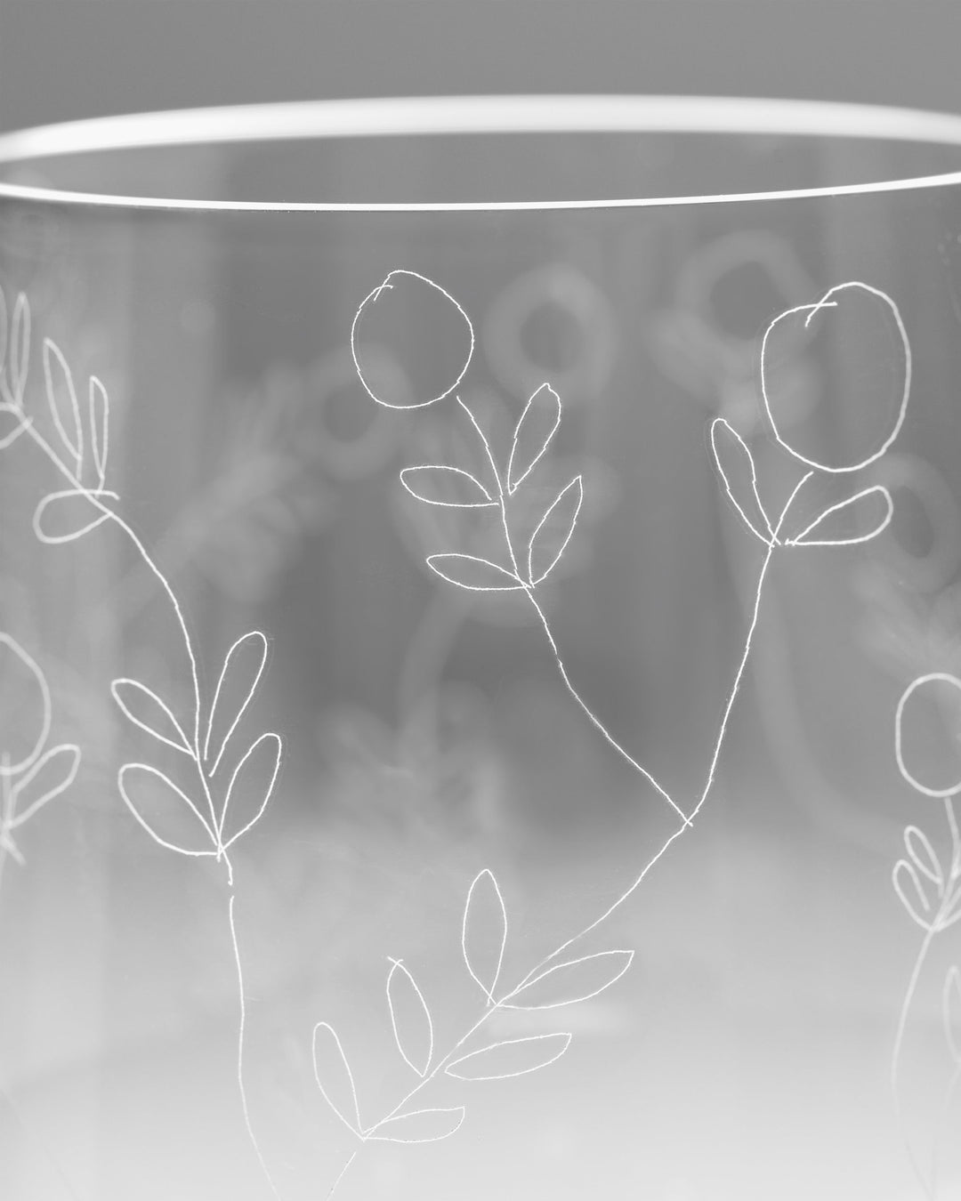 Witte Wijnglas Mirtillo Tea Midnight Flowers - Set van 4
