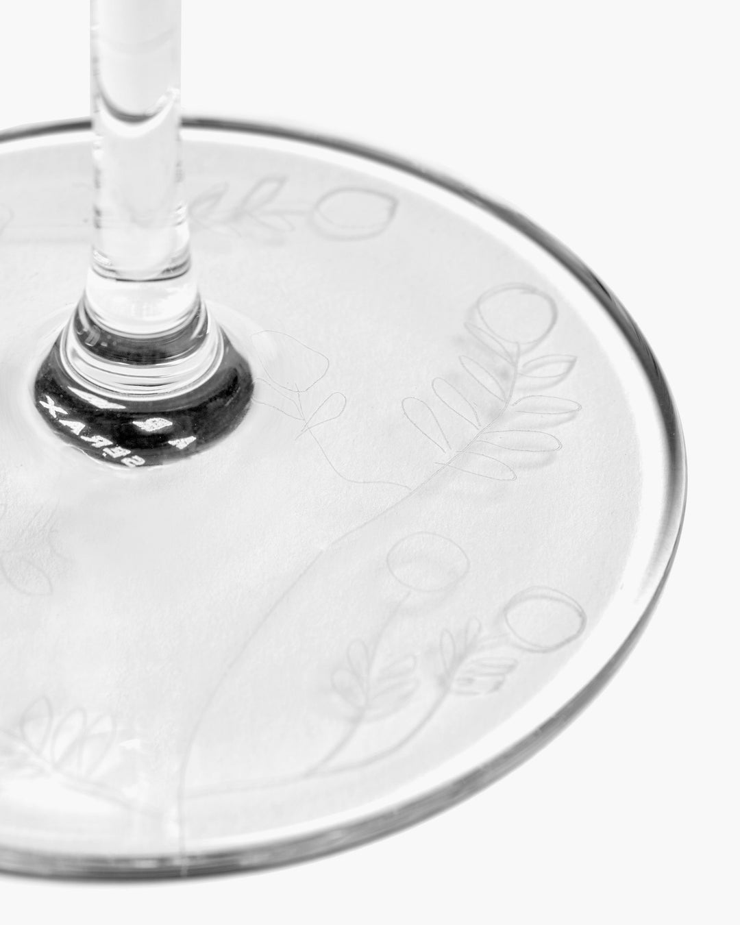 Witte Wijnglas Mirtillo Tea Midnight Flowers - Set van 4