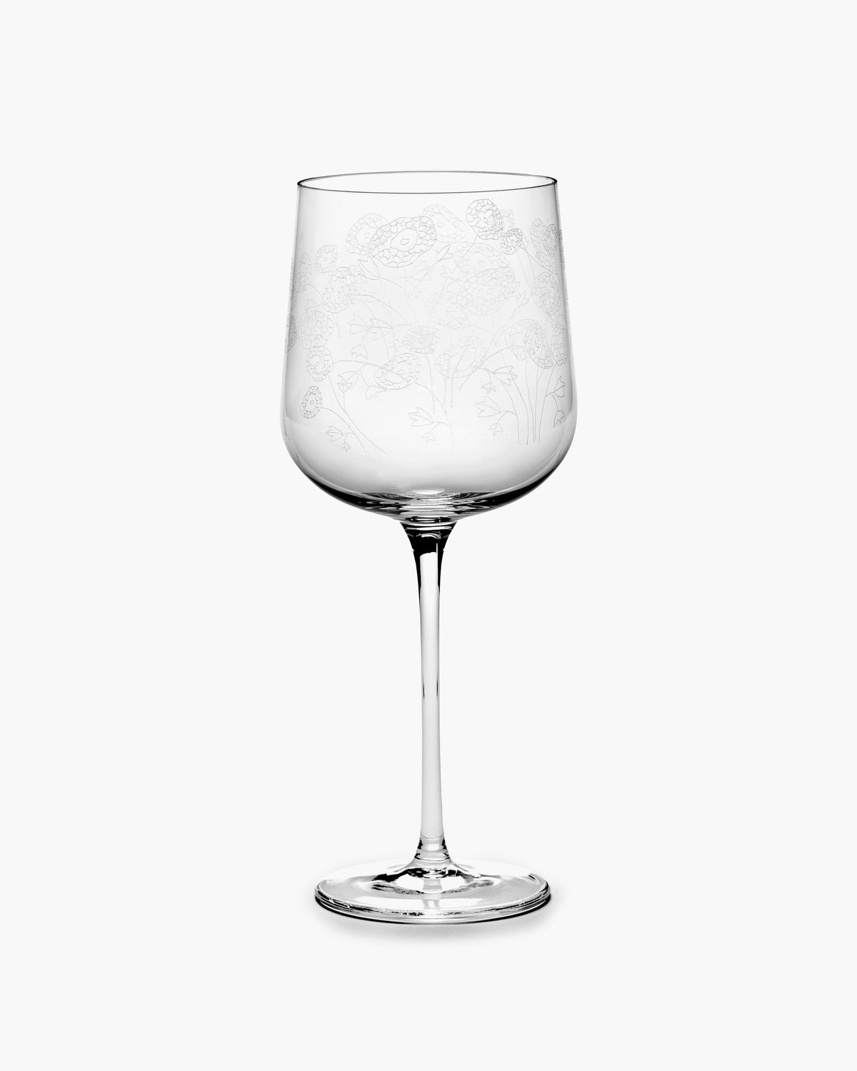 Rode Wijnglas Anemone Vaniglia Midnight Flowers - Set van 4