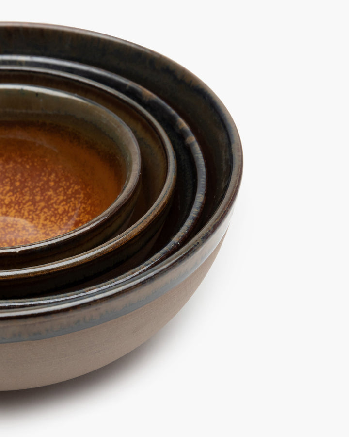 Kom M Rusty Brown Surface - Set van 4