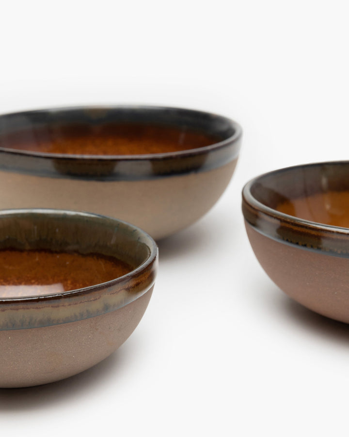 Kom M Rusty Brown Surface - Set van 4