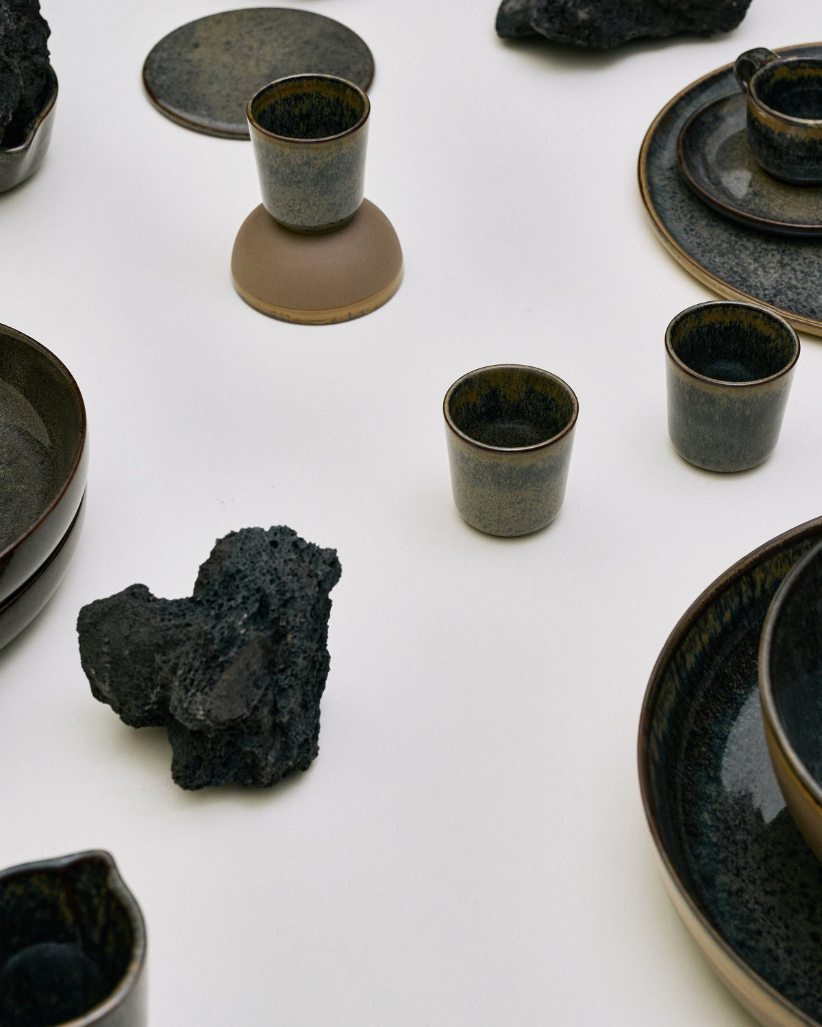 Olijfbordje S Indi Grey Surface - Set van 4