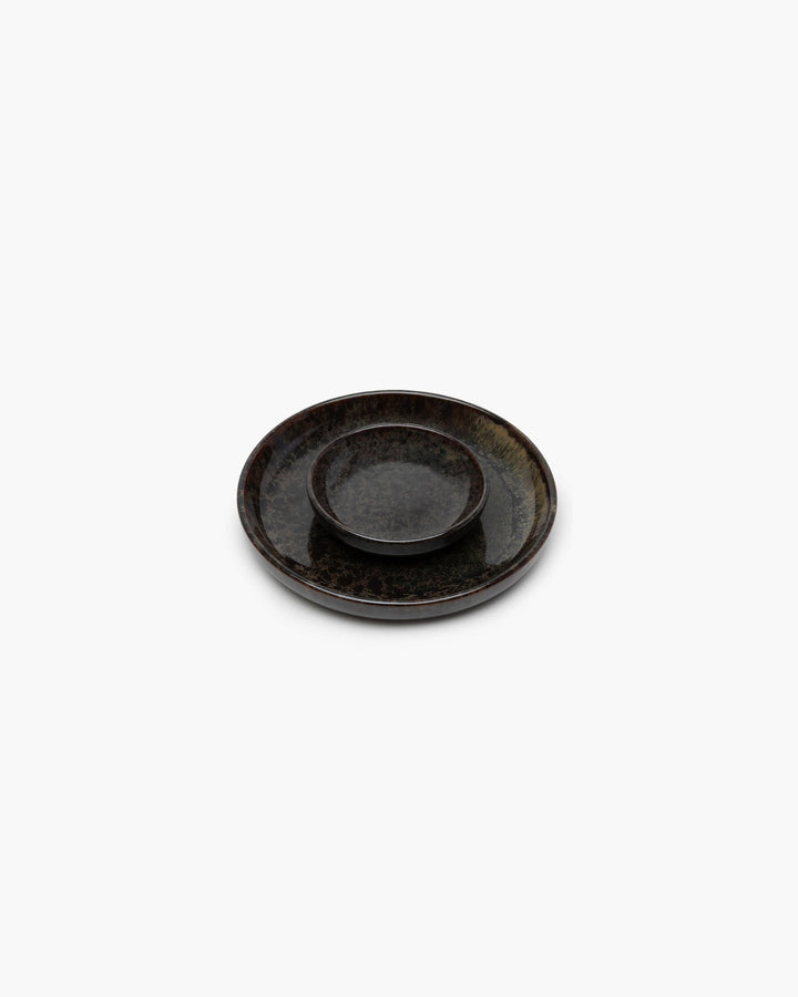 Olijfbordje S Indi Grey Surface - Set van 4