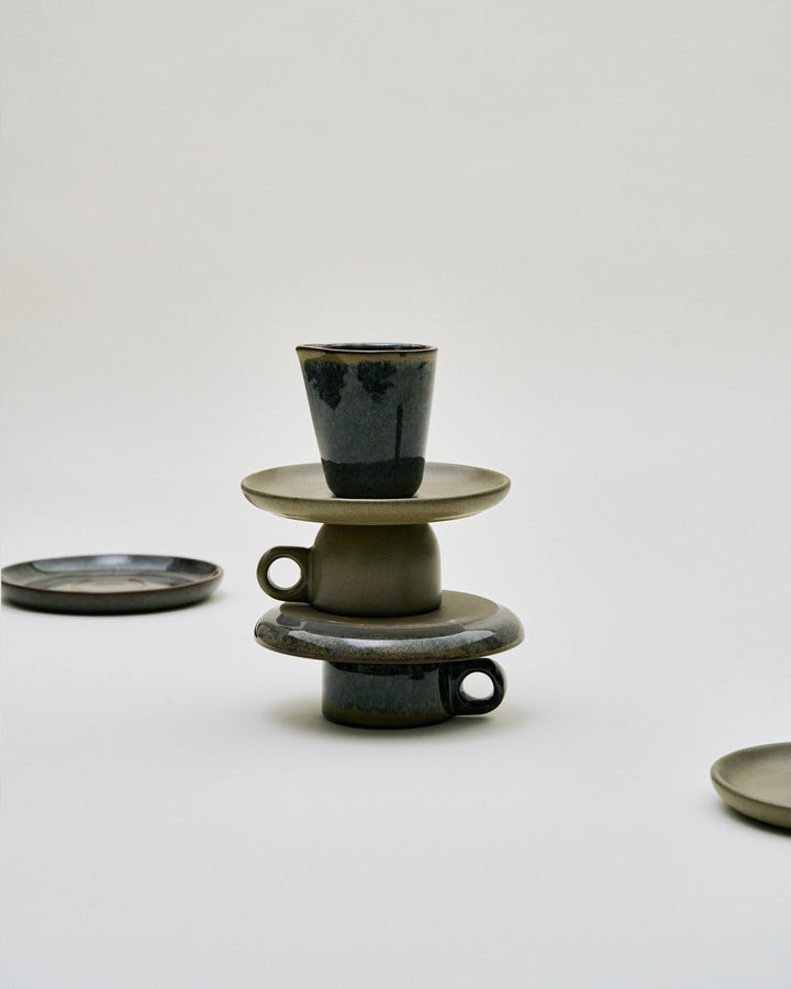 Olijfbordje M Indi Grey Surface - Set van 4