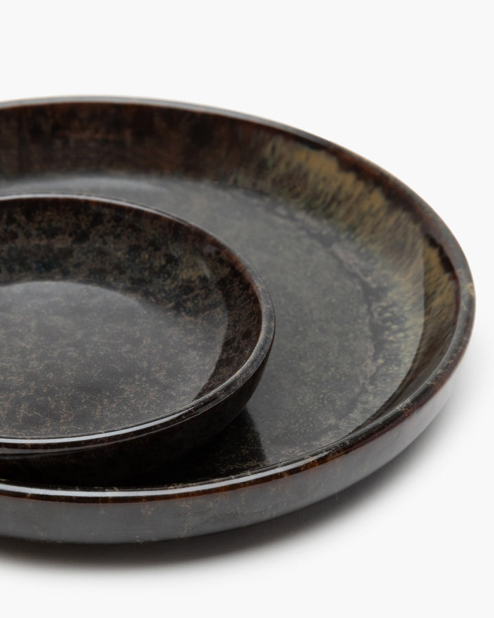 Olijfbordje M Indi Grey Surface - Set van 4