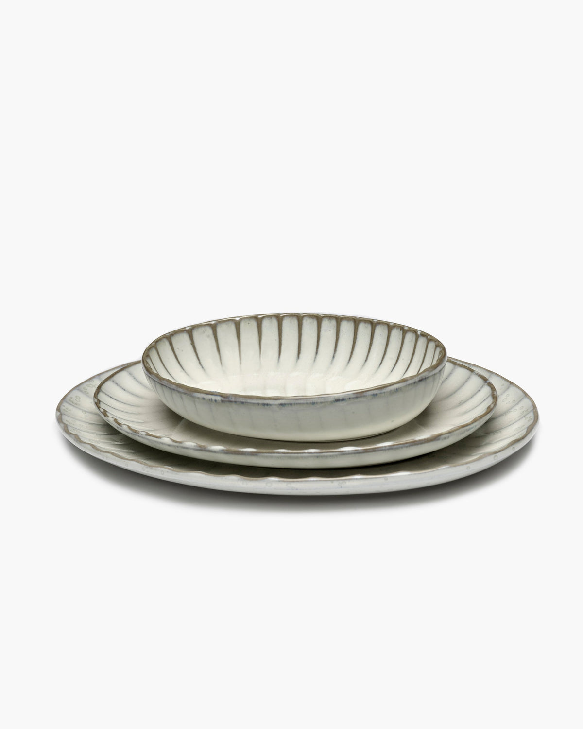 Ovaal Bord L Wit Inku - Set van 2