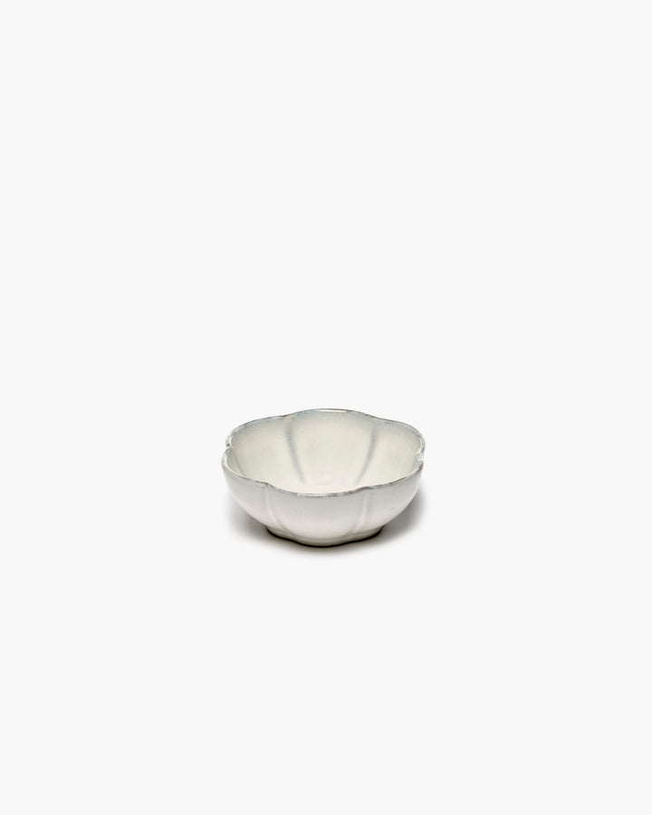 Kom Geribbeld M Wit Inku - Set van 4