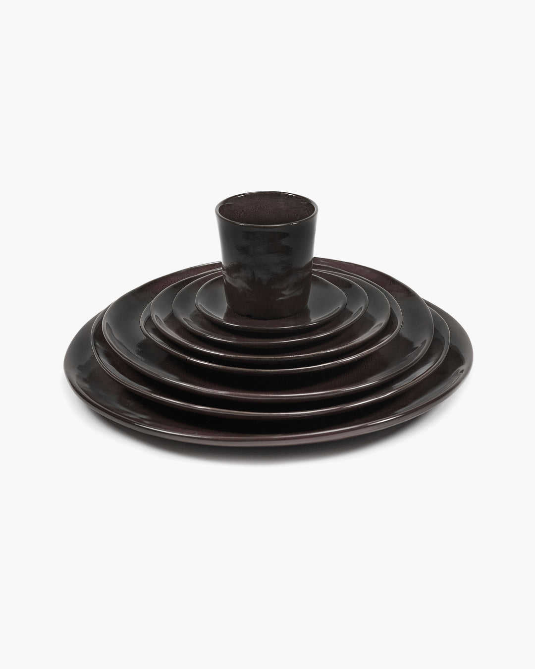 Serveerschaal Ebony La Mère - Set van 2