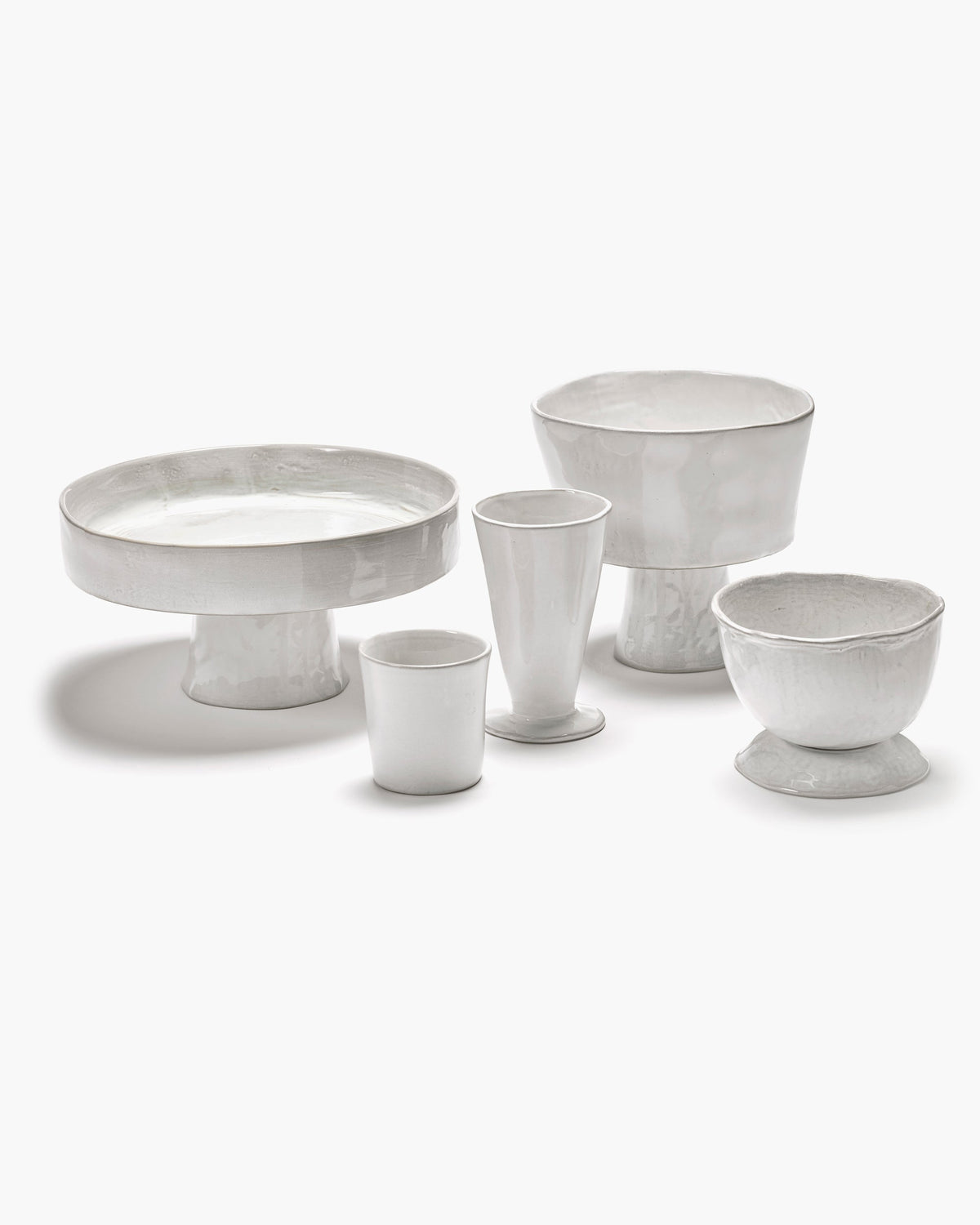 Beker op Voet Off White La Mère - Set van 2