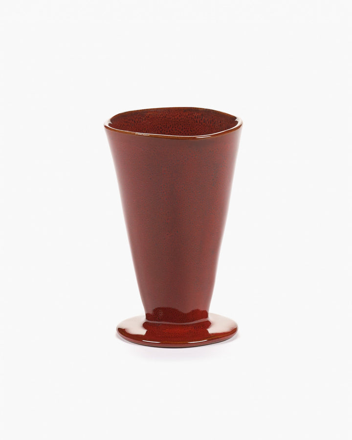 Beker op Voet Venetian Red La Mère - Set van 2