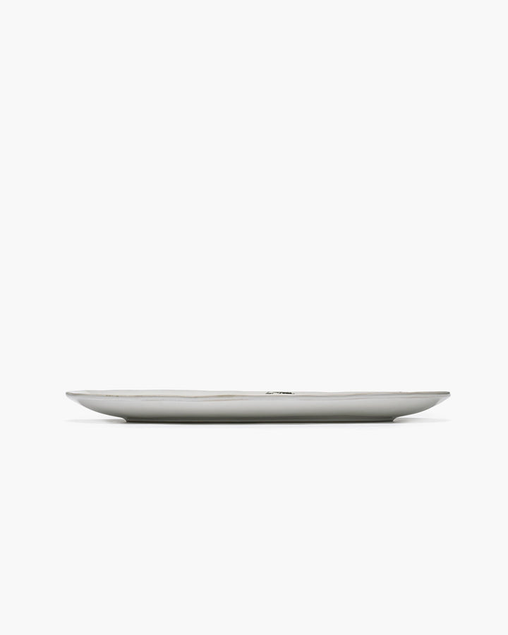 Ovaal Bord Off White-Zwart La Mère - Set van 2