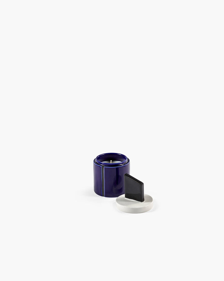 Geurkaars S Blauw Zwart Candela 01