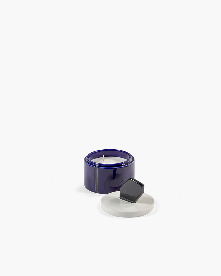 Geurkaars M Blauw Zwart Candela 01