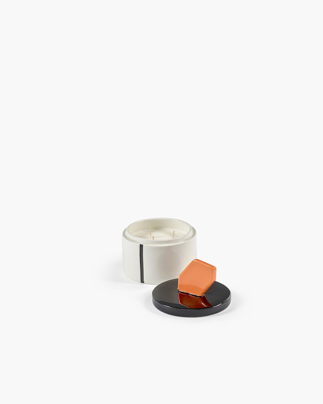 Geurkaars M Zwart Oranje Candela 02