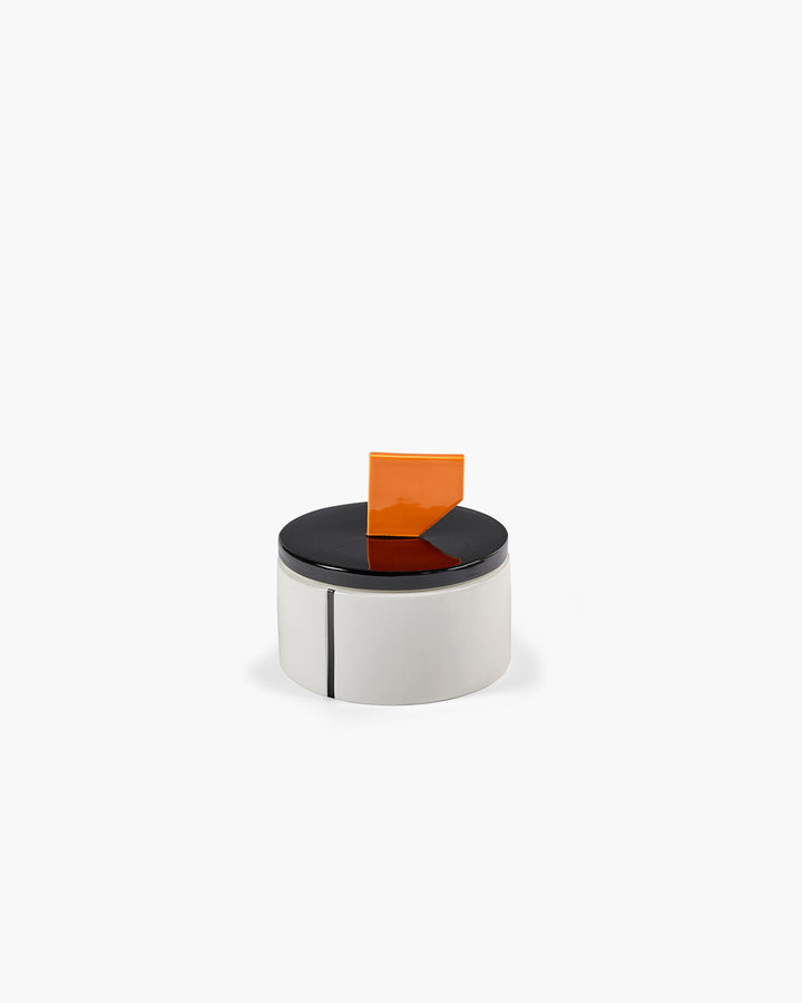 Geurkaars L Zwart Oranje Candela 02