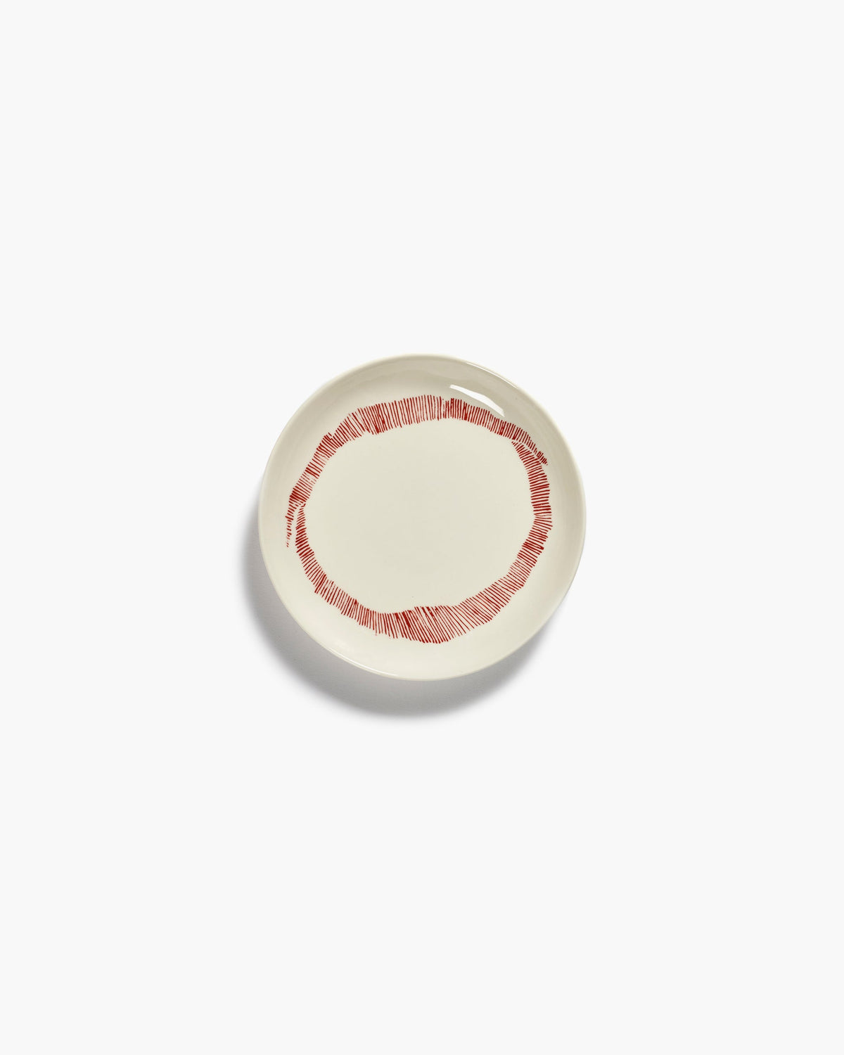 Bord XS Wit Stripes Rood Feast - Set van 4