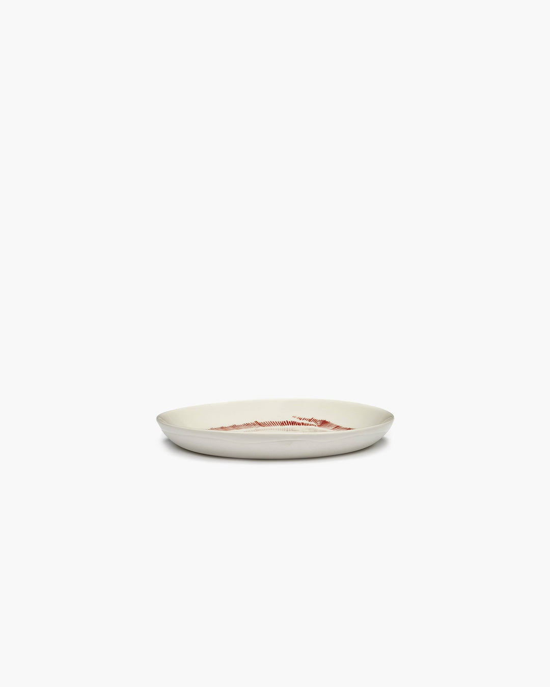 Bord XS Wit Stripes Rood Feast - Set van 4