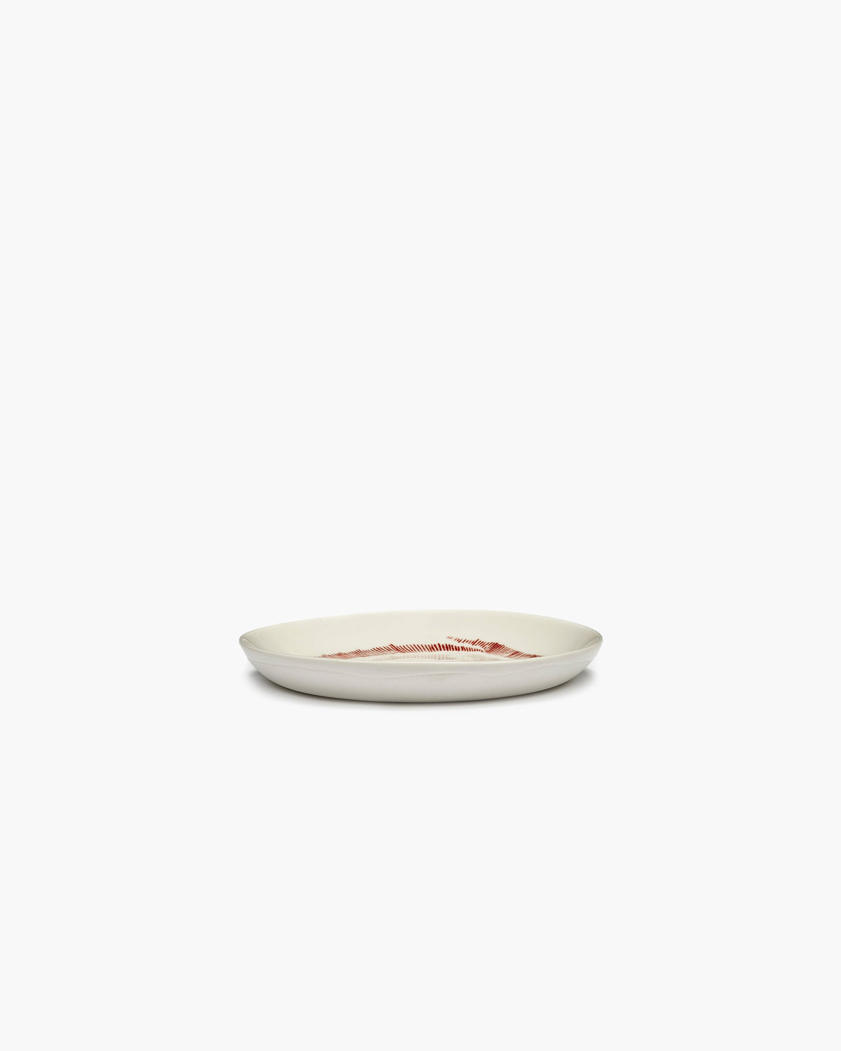 Bord XS Wit Stripes Rood Feast - Set van 4