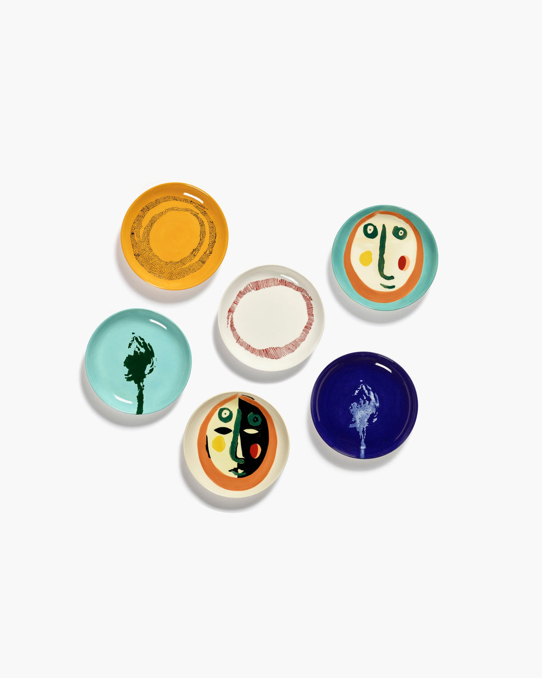 Bord XS Donkerblauw Artisjok Wit Feast - Set van 4