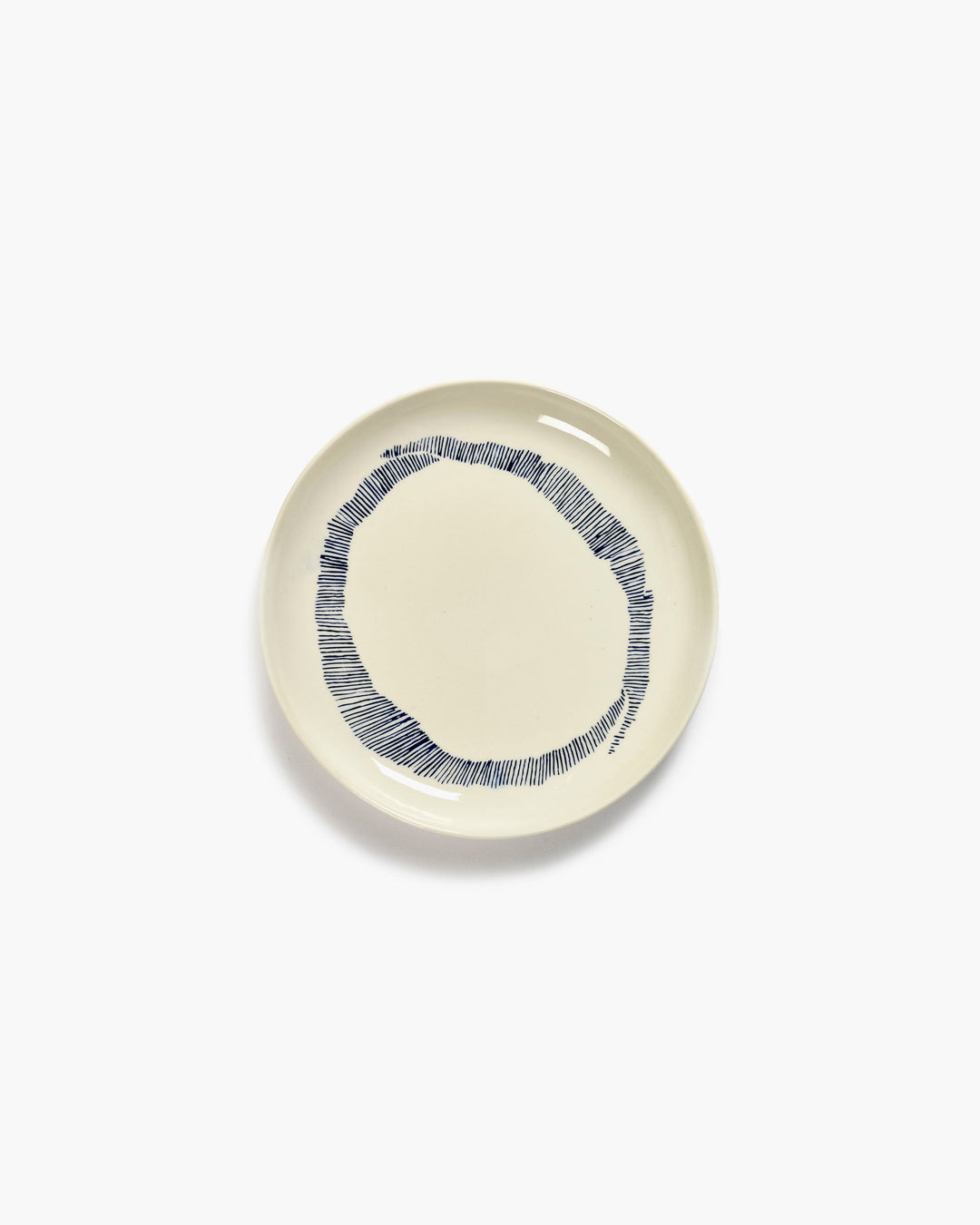 Bord S Wit Stripes Blauw Feast - Set van 2