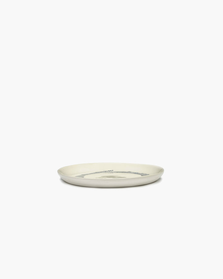 Bord S Wit Stripes Blauw Feast - Set van 2