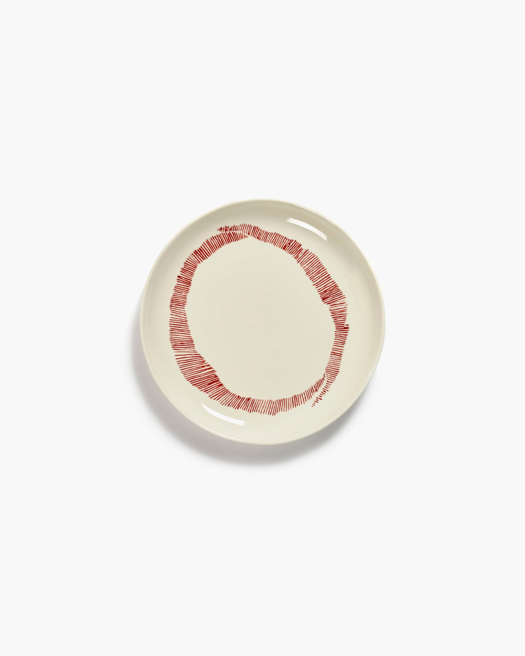 Bord S Wit Stripes Rood Feast - Set van 2