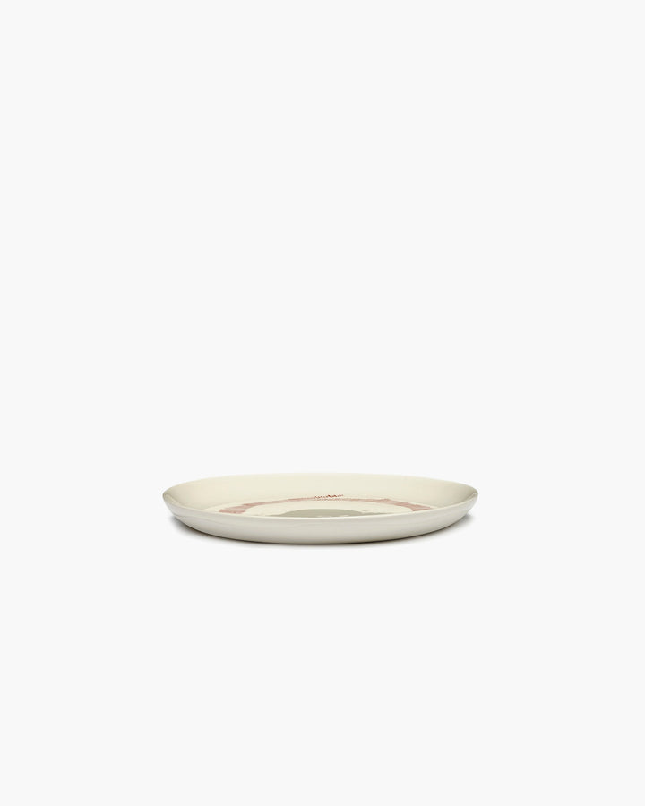 Bord S Wit Stripes Rood Feast - Set van 2