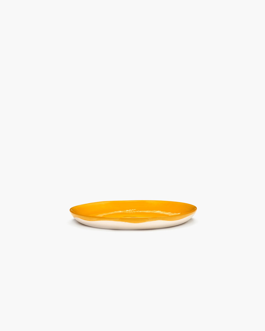 Bord S Geel Stripes Wit Feast - Set van 2