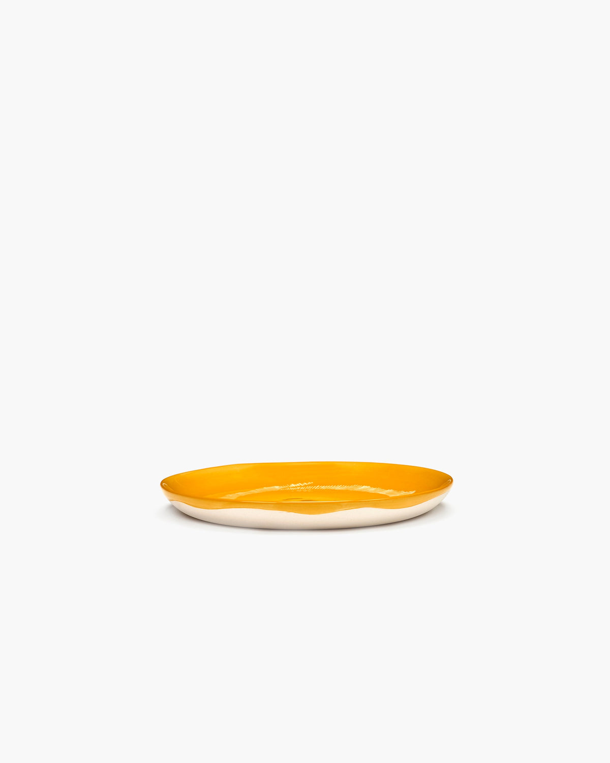 Bord S Geel Stripes Wit Feast - Set van 2
