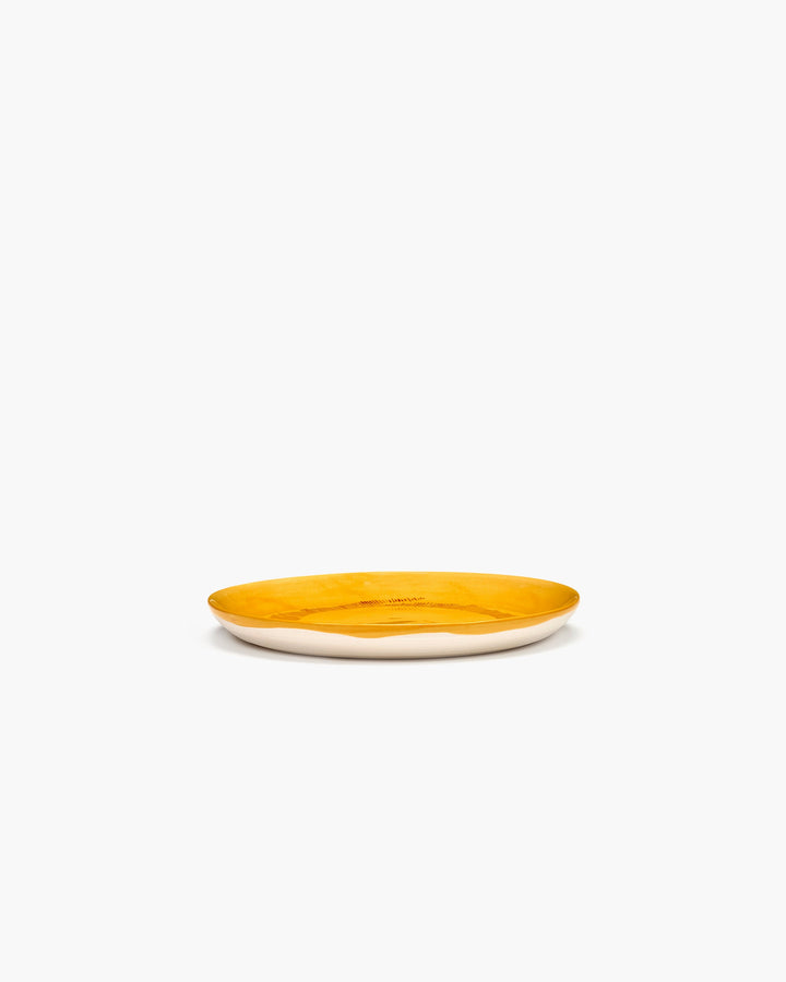 Bord S Geel Stripes Rood Feast - Set van 2