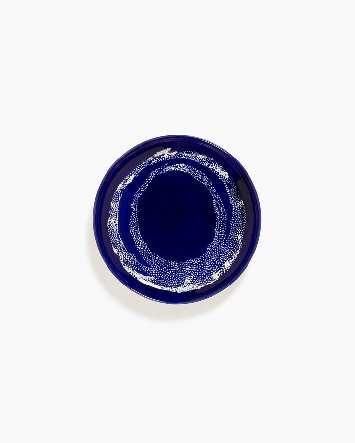 Bord S Donkerblauw Dots Wit Feast - Set van 2